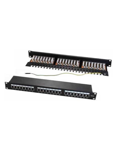 PATCH PANEL 24P CAT6A STP WPC-PAN-6AF-24 1U PRECABLATO SCHERMATO