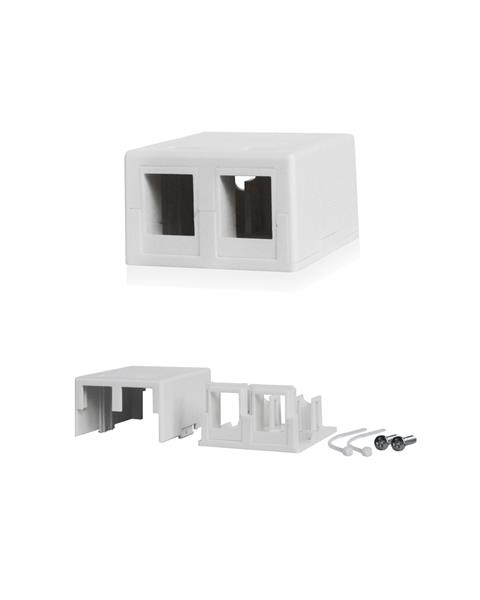 PRESA A MURO PER KEYSTONE 2PORTE WPC-SBX-0102 RJ45/RJ11
